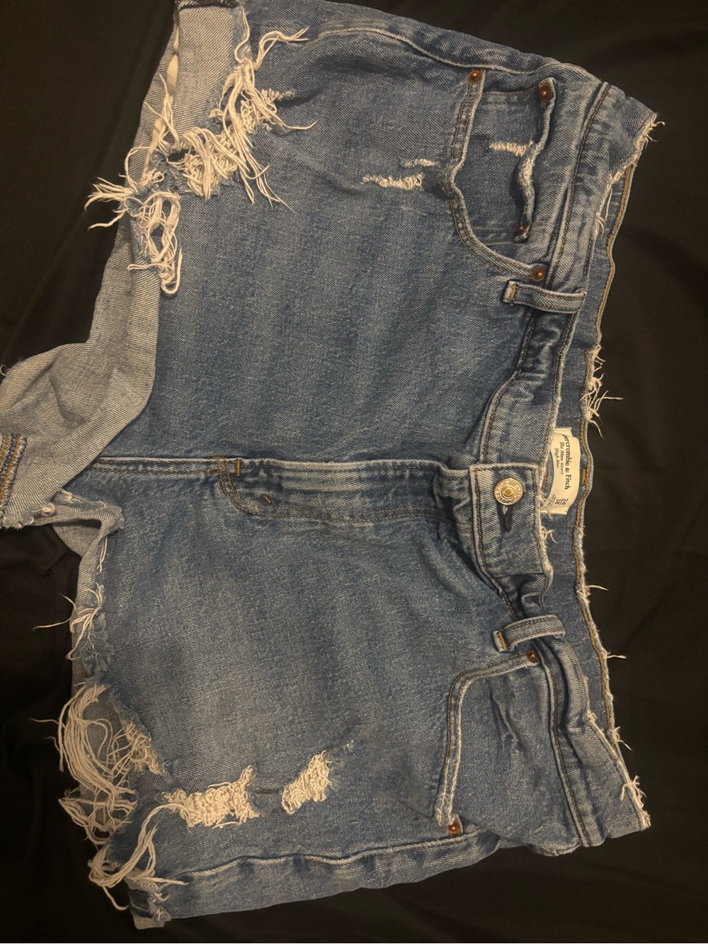 Abercrombie & Fitch Distressed Blue Denim Cutoff Shorts